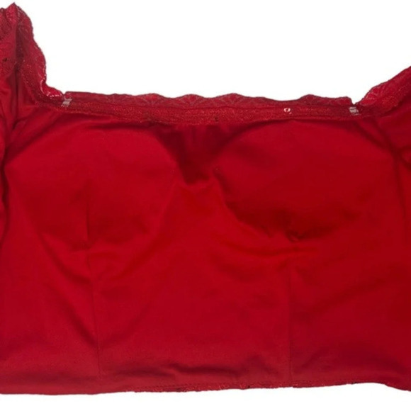 B. Darlin Juniors Red Lace Sequined Crop Top Size 13/14 - Picture 6 of 7